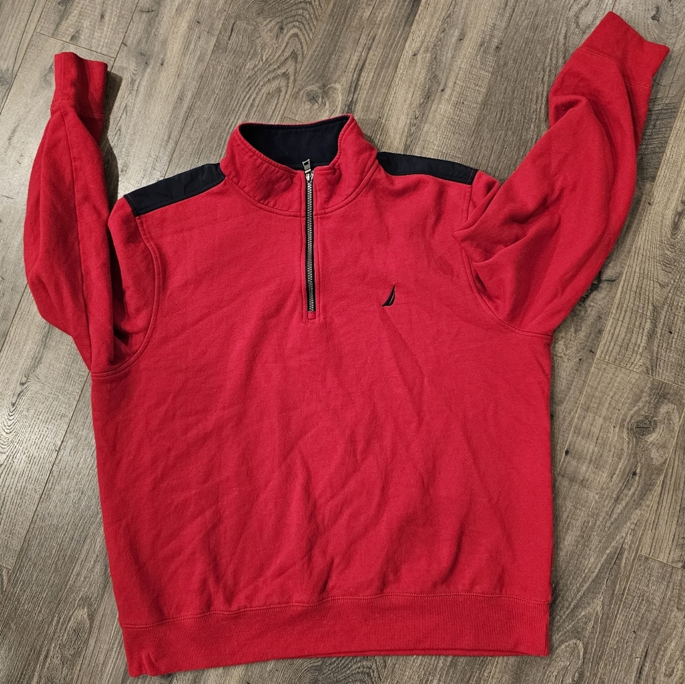 XL Nautica Red and‎ blue quarter zip sweatshirt Valentine's Day